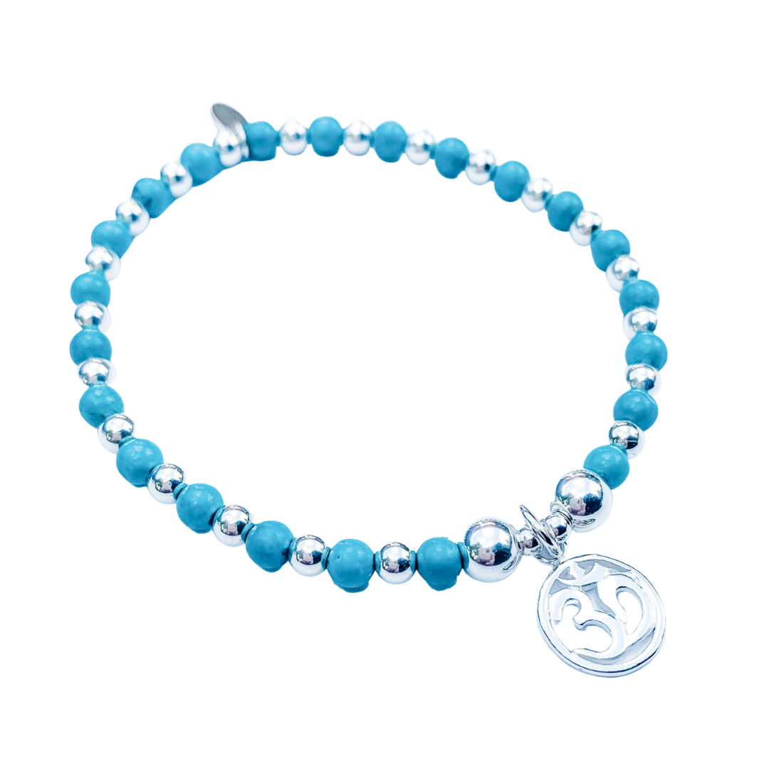 Sterling Silver and Turquoise Om Bracelet