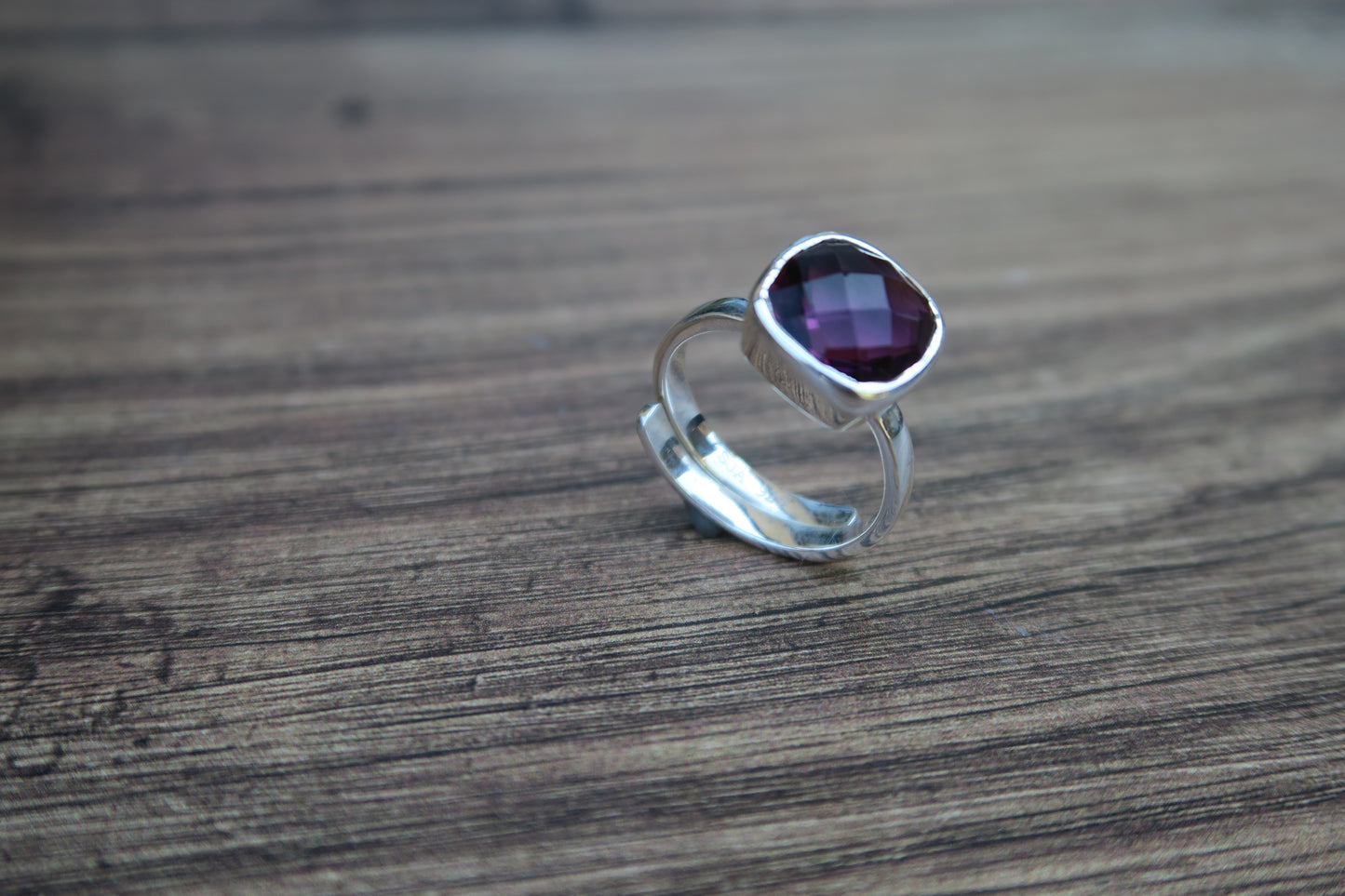 Rhodolite Quarts Solid Silver Ring