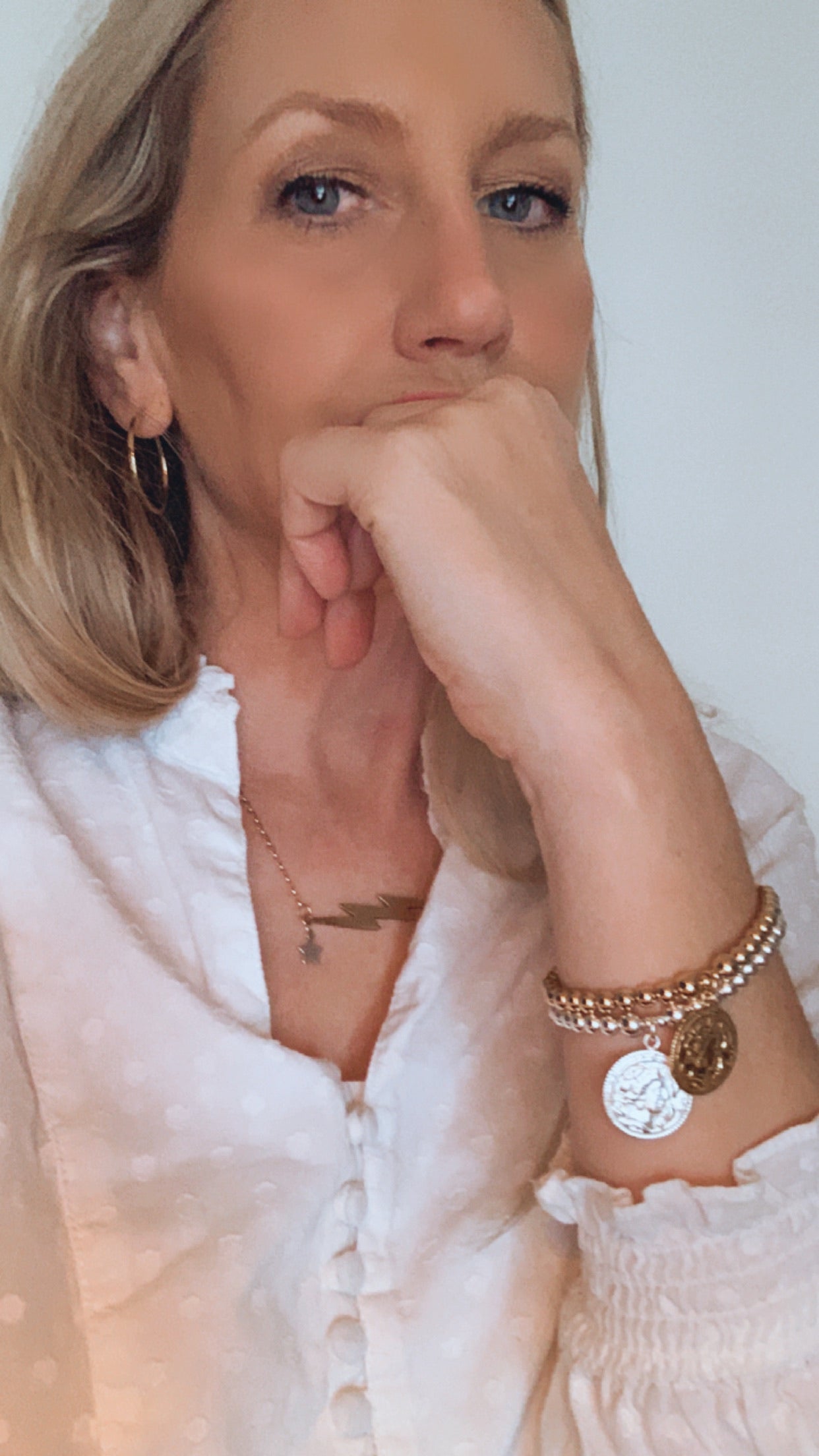 14kt Gold and Sterling Silver Roman Coin Bracelet