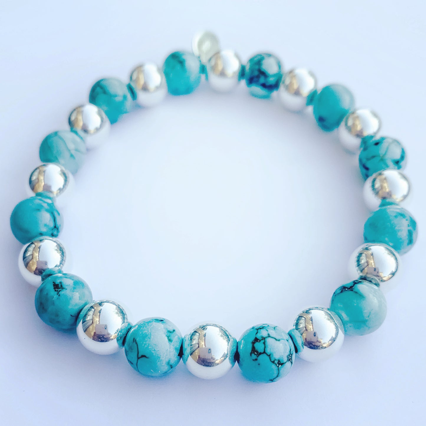 Large Silver and Turquoise Bracelet