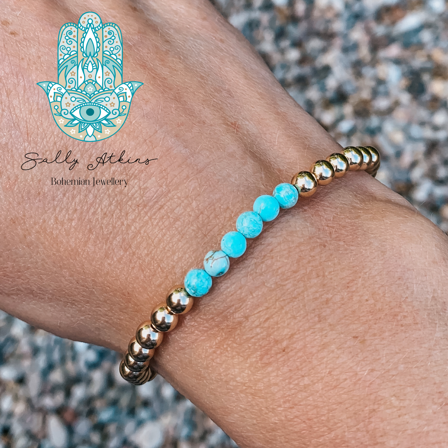 14kt Gold and Turquoise Bracelet
