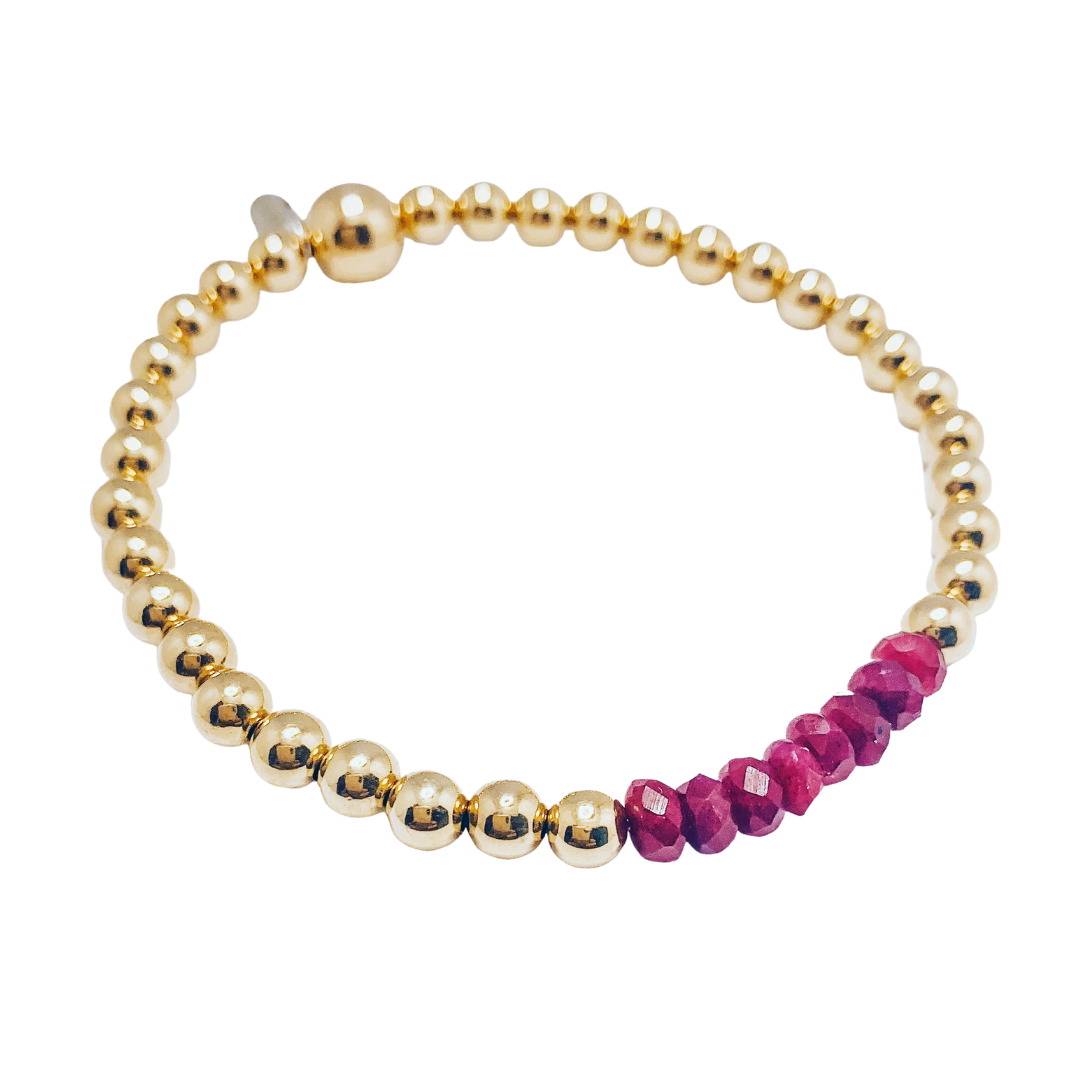 Garnet and 14kt Gold Bracelet