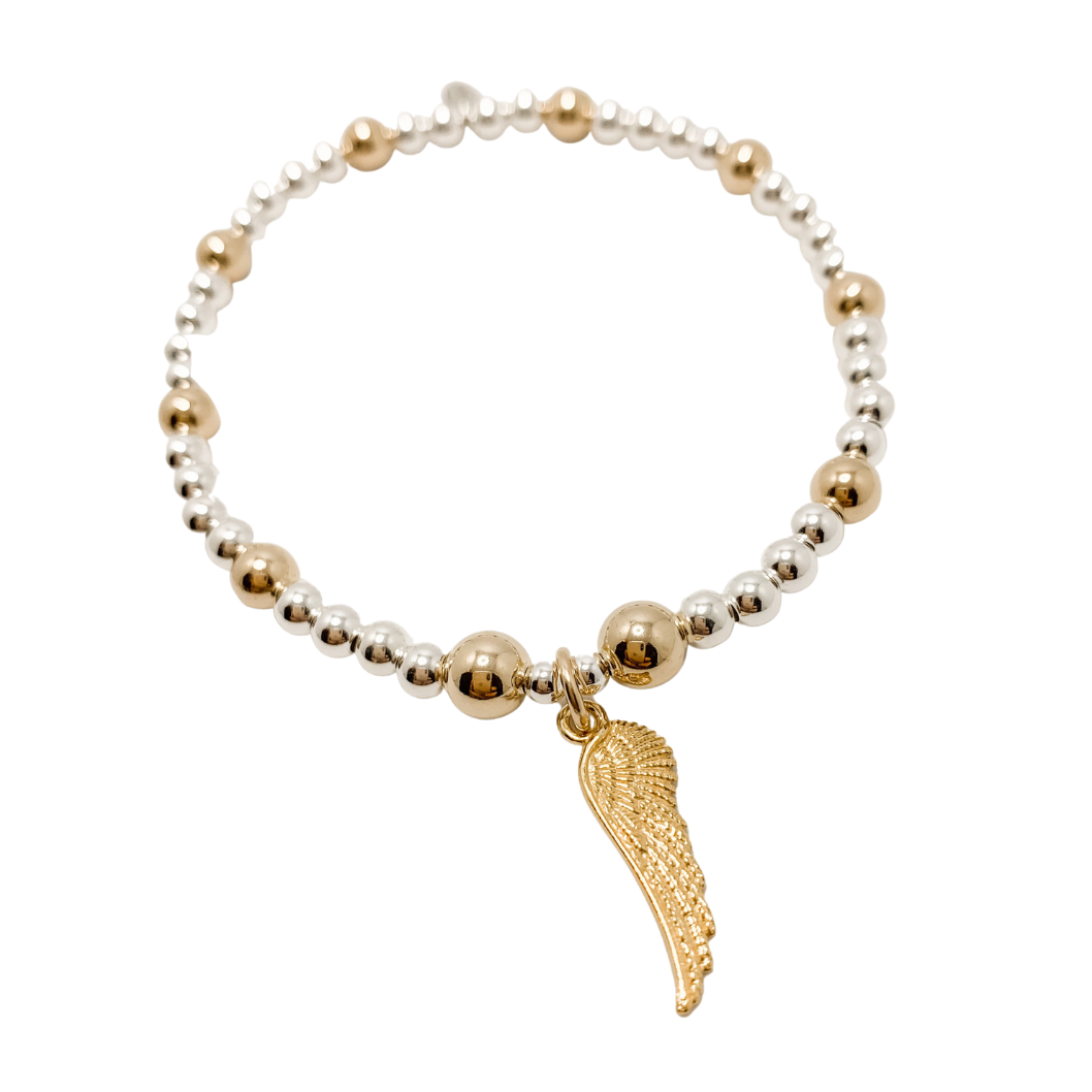 14kt Gold and Silver Angel Wing Bracelet