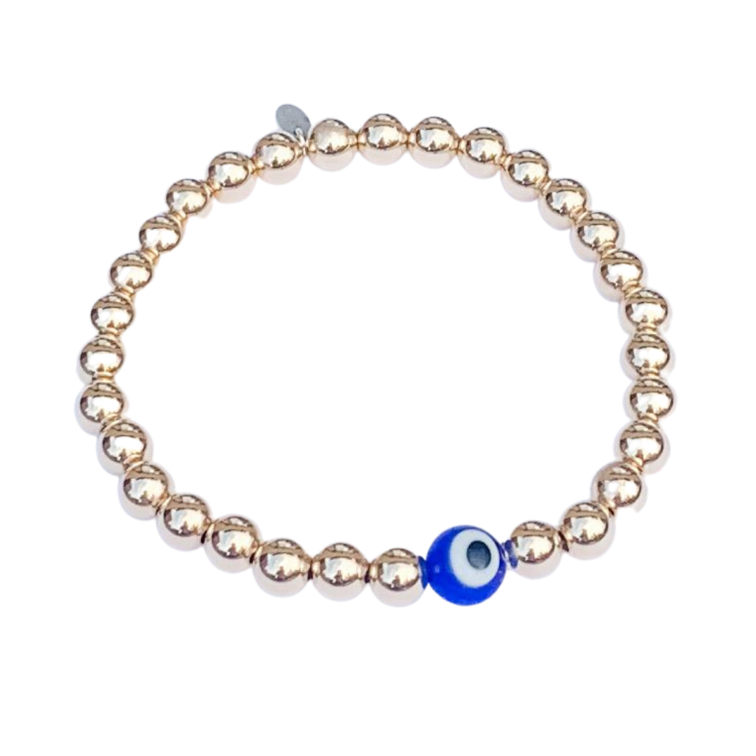 14k Gold Evil Eye Bracelet