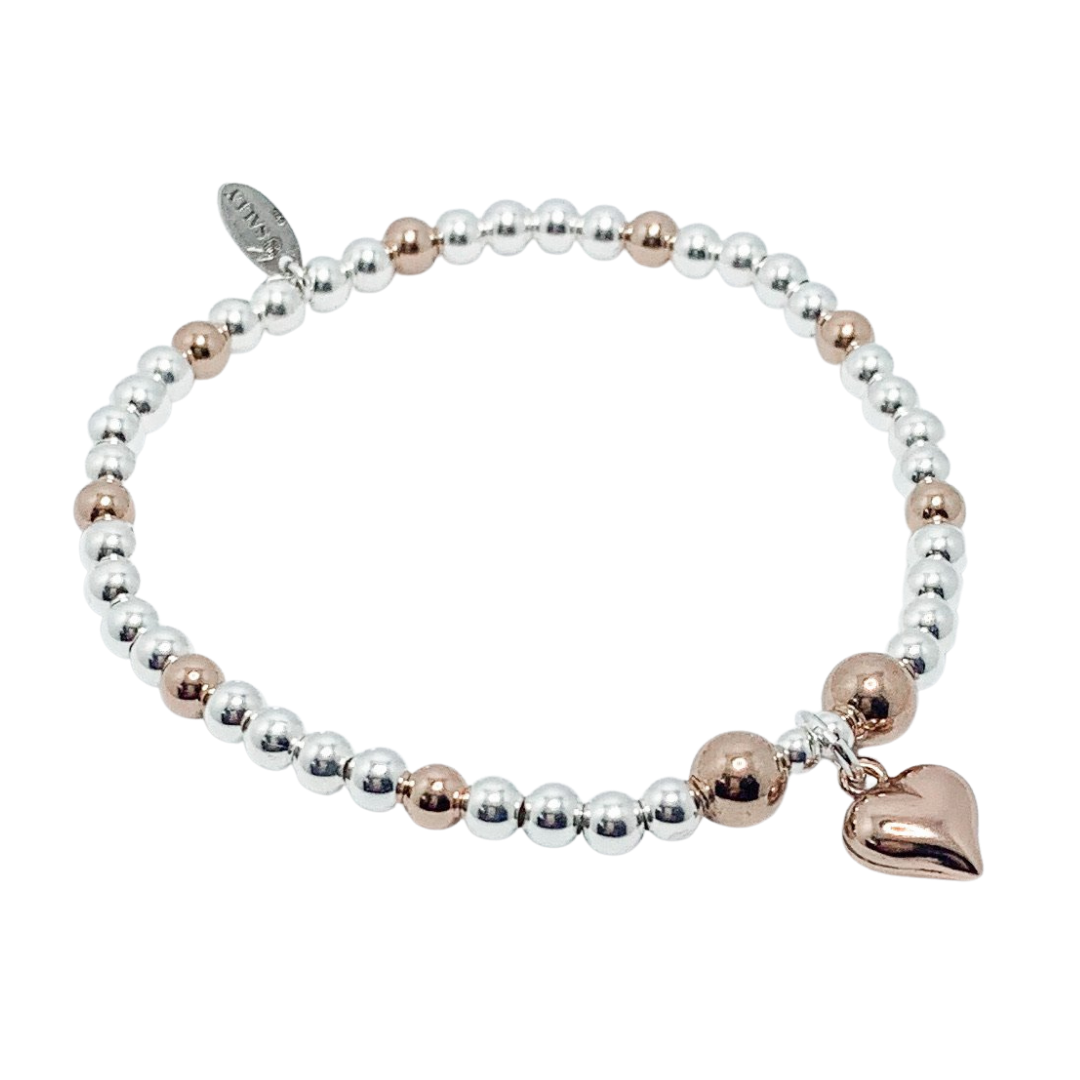 Rose Gold Puff Heart Bracelet