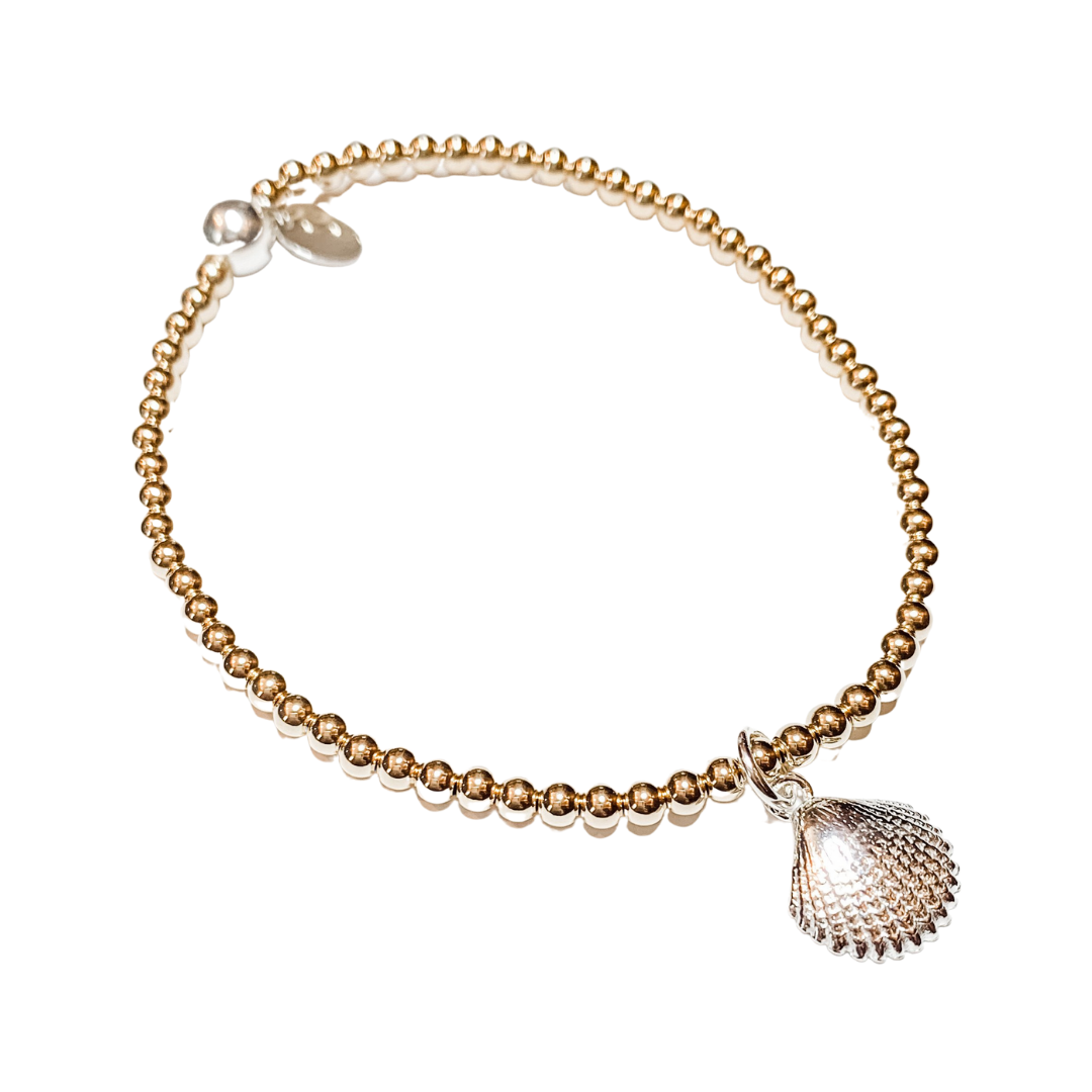 Mini 14kt Gold and Silver Shell