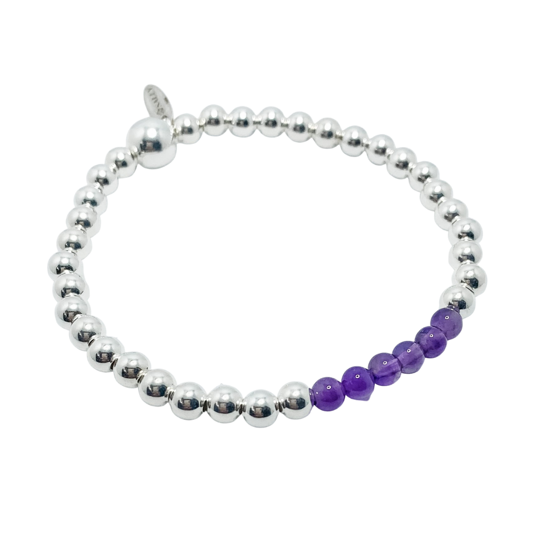 Amethyst and Silver Bracelet