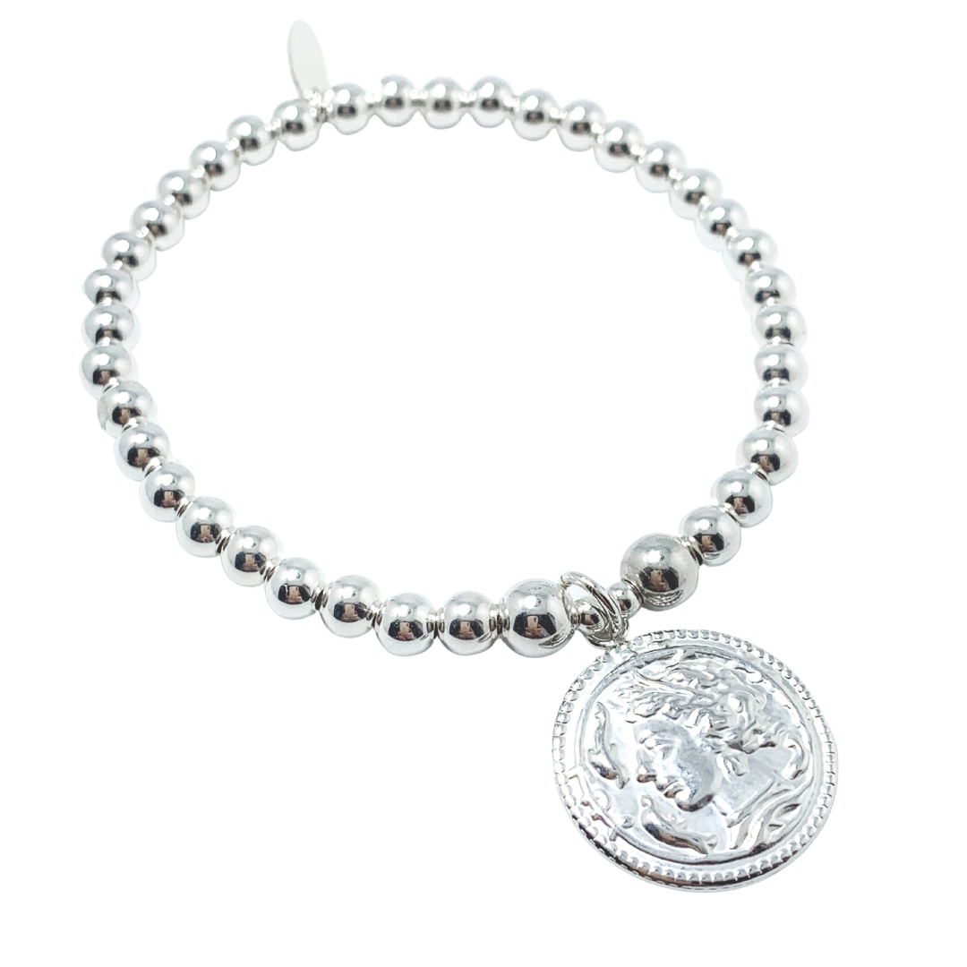 Sterling Silver Roman Coin Bracelet