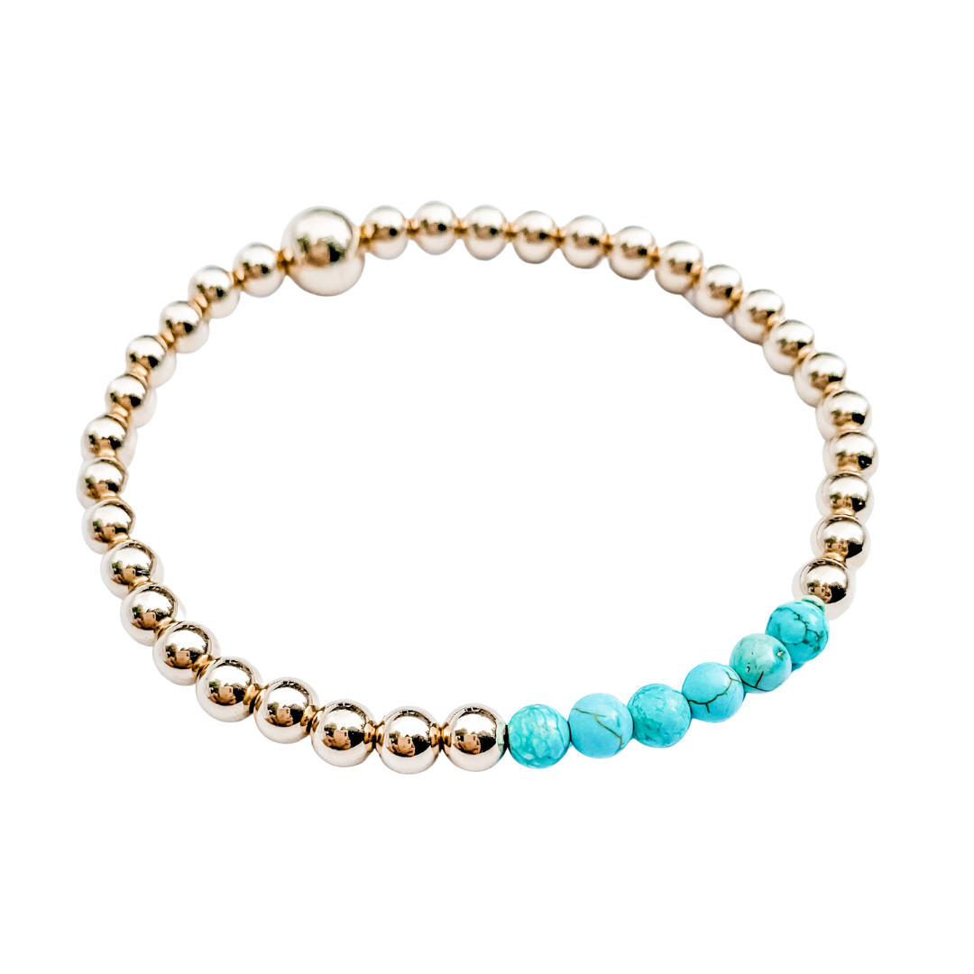 14kt Gold and Turquoise Bracelet