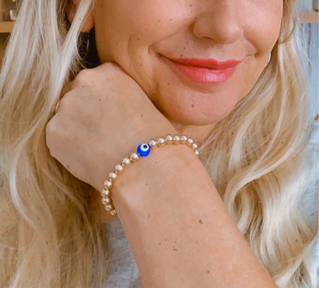 14k Gold Evil Eye Bracelet