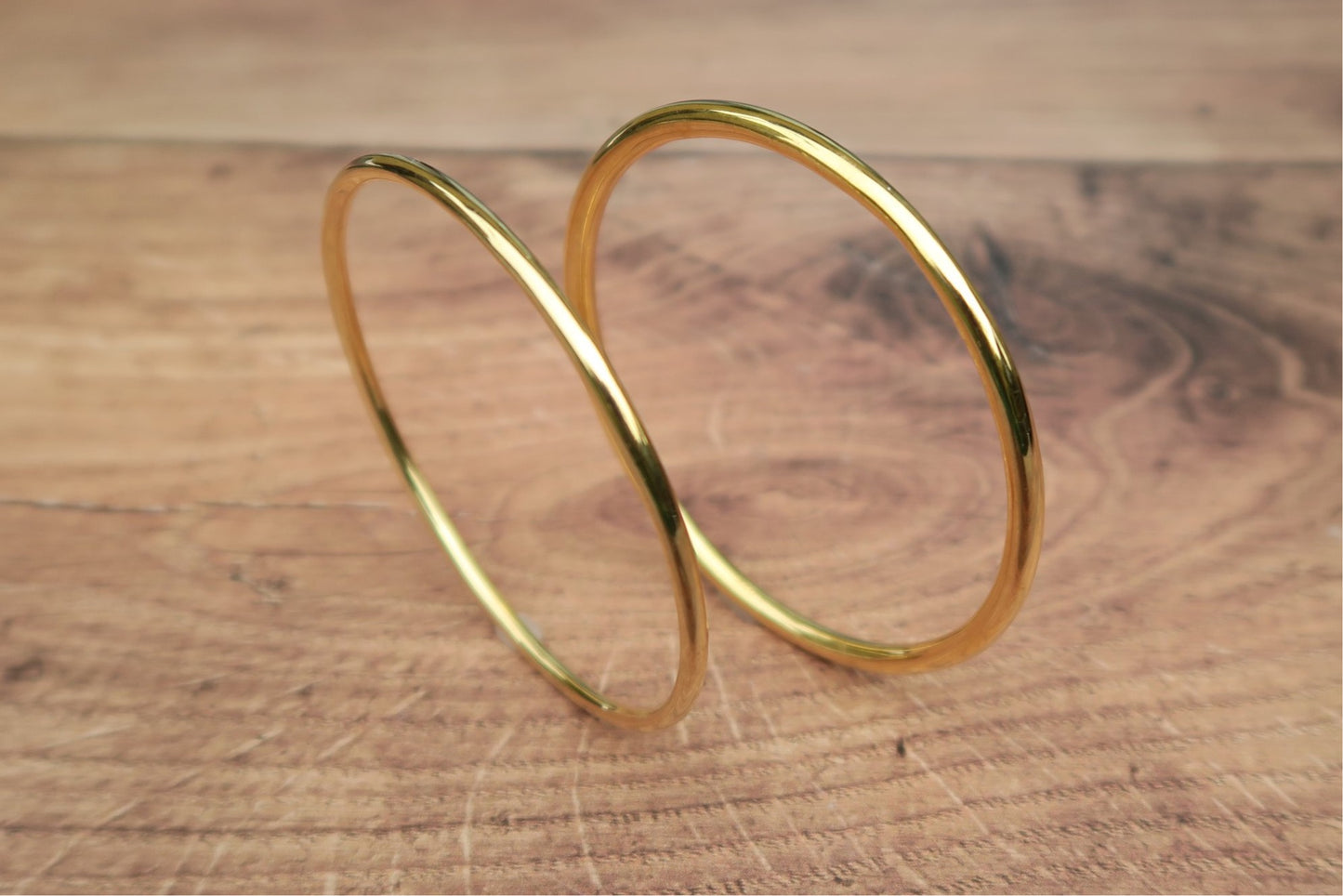 Slim Gold Solid Bangle