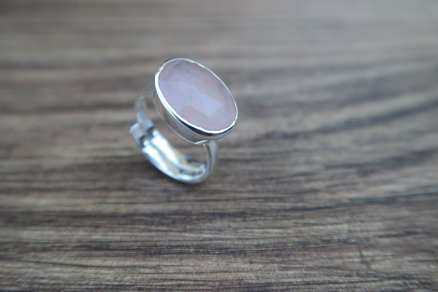 Rose Quartz Silver Ring