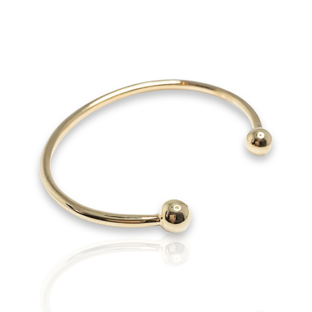 18ct Gold & Solid Silver Torque Bangle
