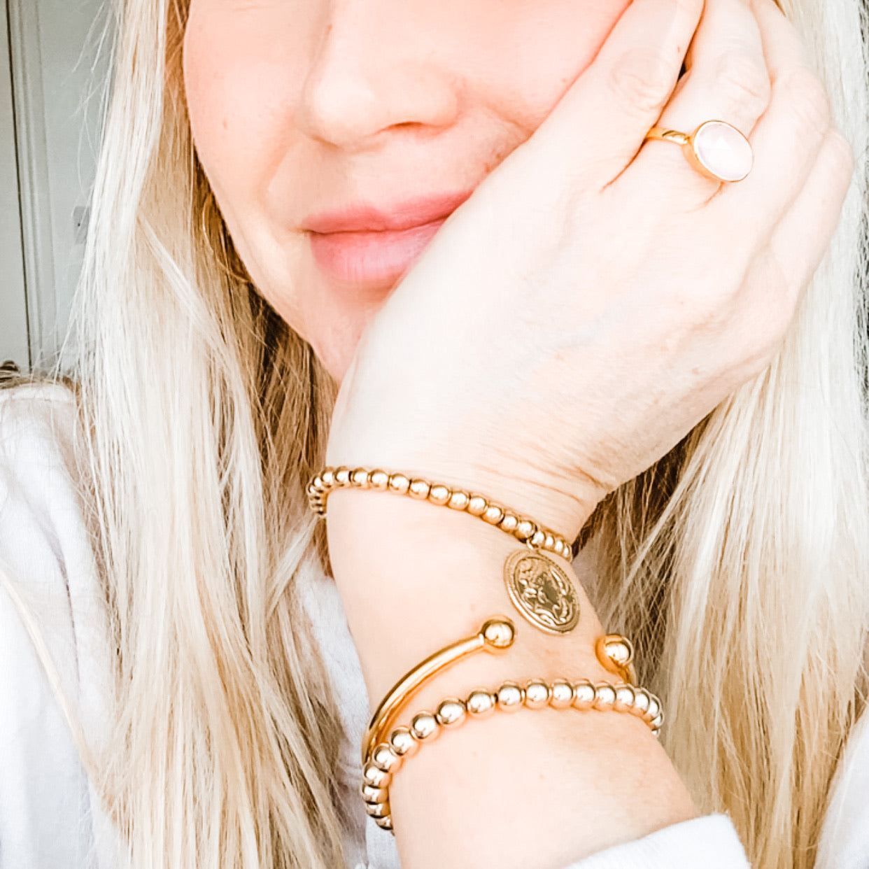 18ct Gold & Solid Silver Torque Bangle