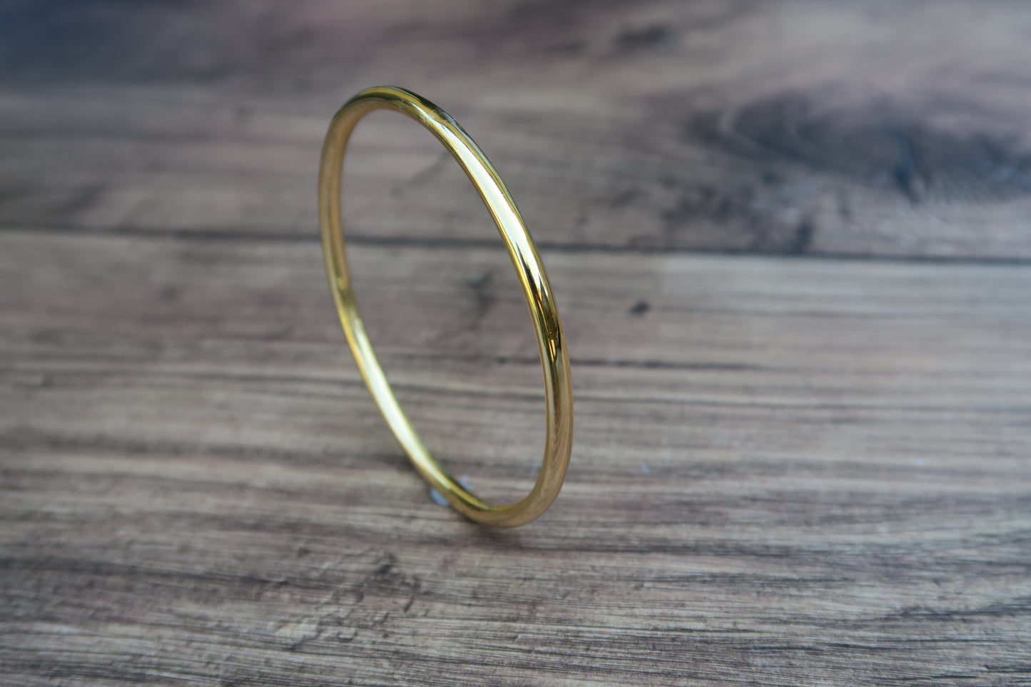 Solid Thick Heavy Weight 18ct Gold Vermeil Bangle
