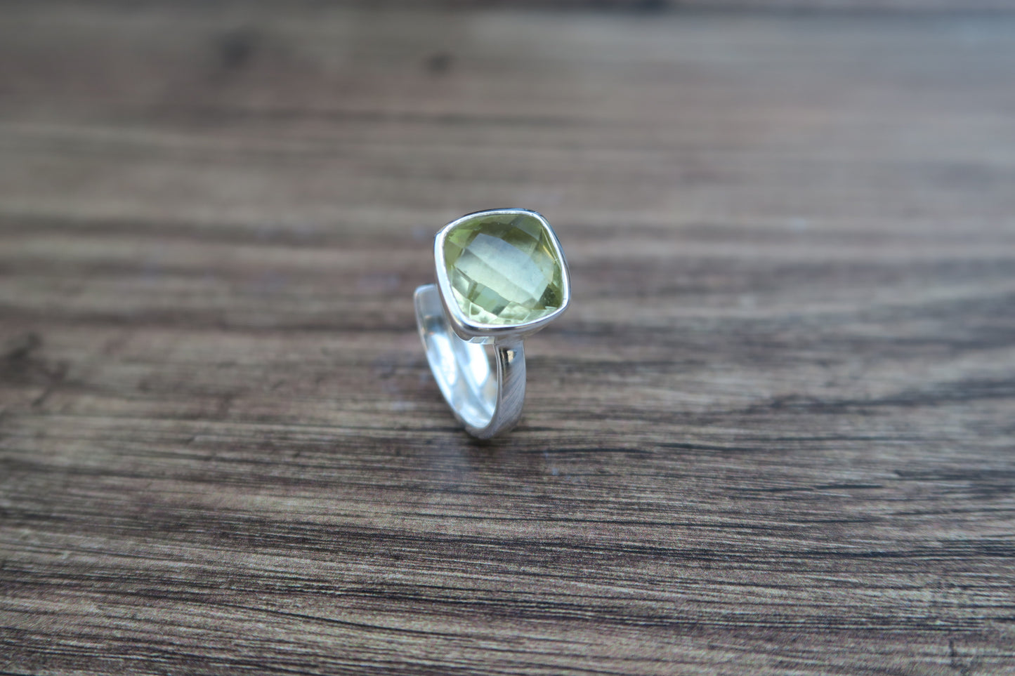 Lemon Quartz Solid Silver Ring