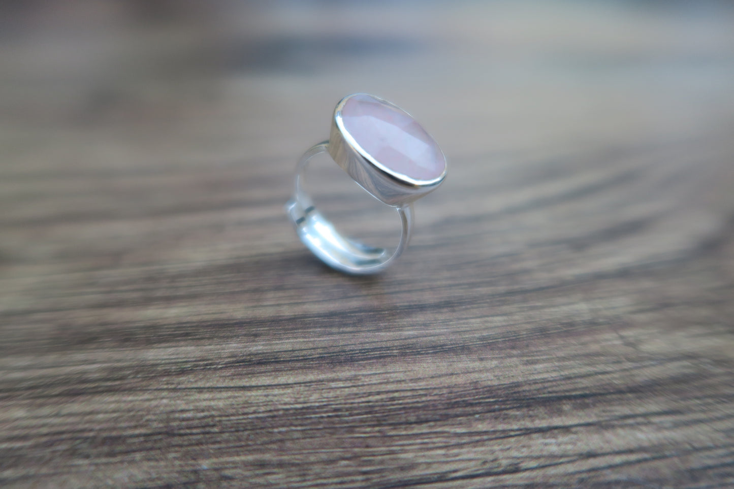 Rose Quartz Silver Ring