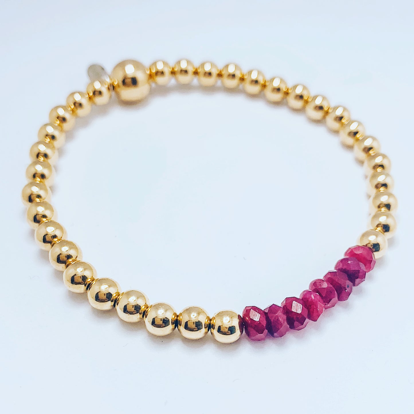 Garnet and 14kt Gold Bracelet
