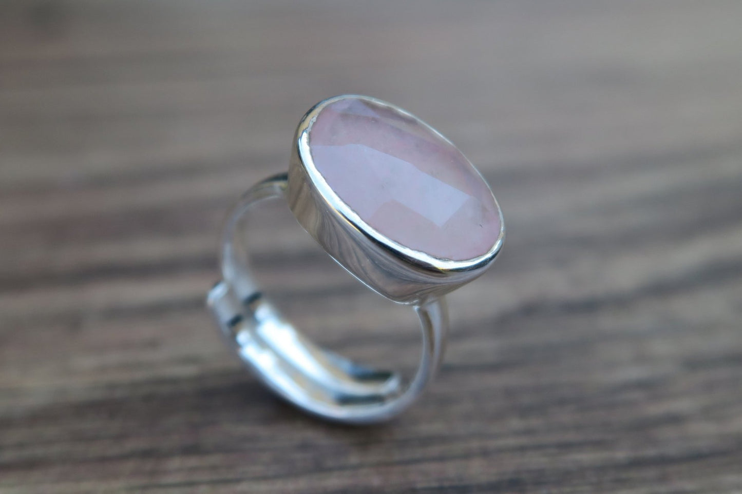Rose Quartz Silver Ring