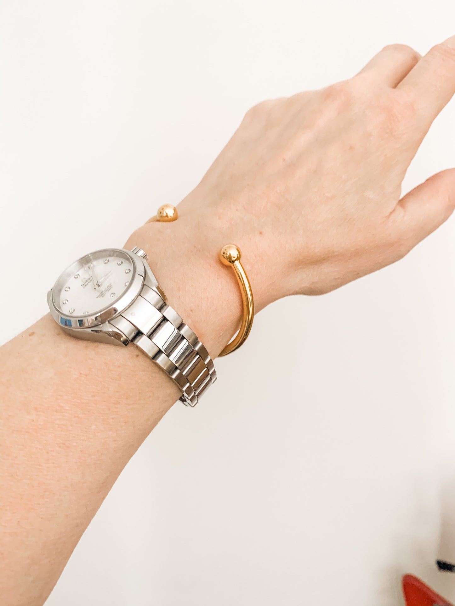 18ct Gold & Solid Silver Torque Bangle