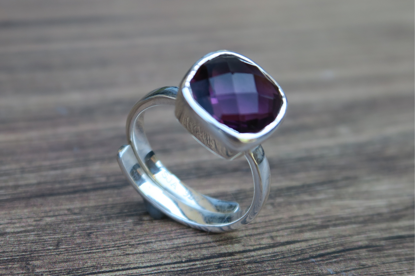 Rhodolite Quarts Solid Silver Ring