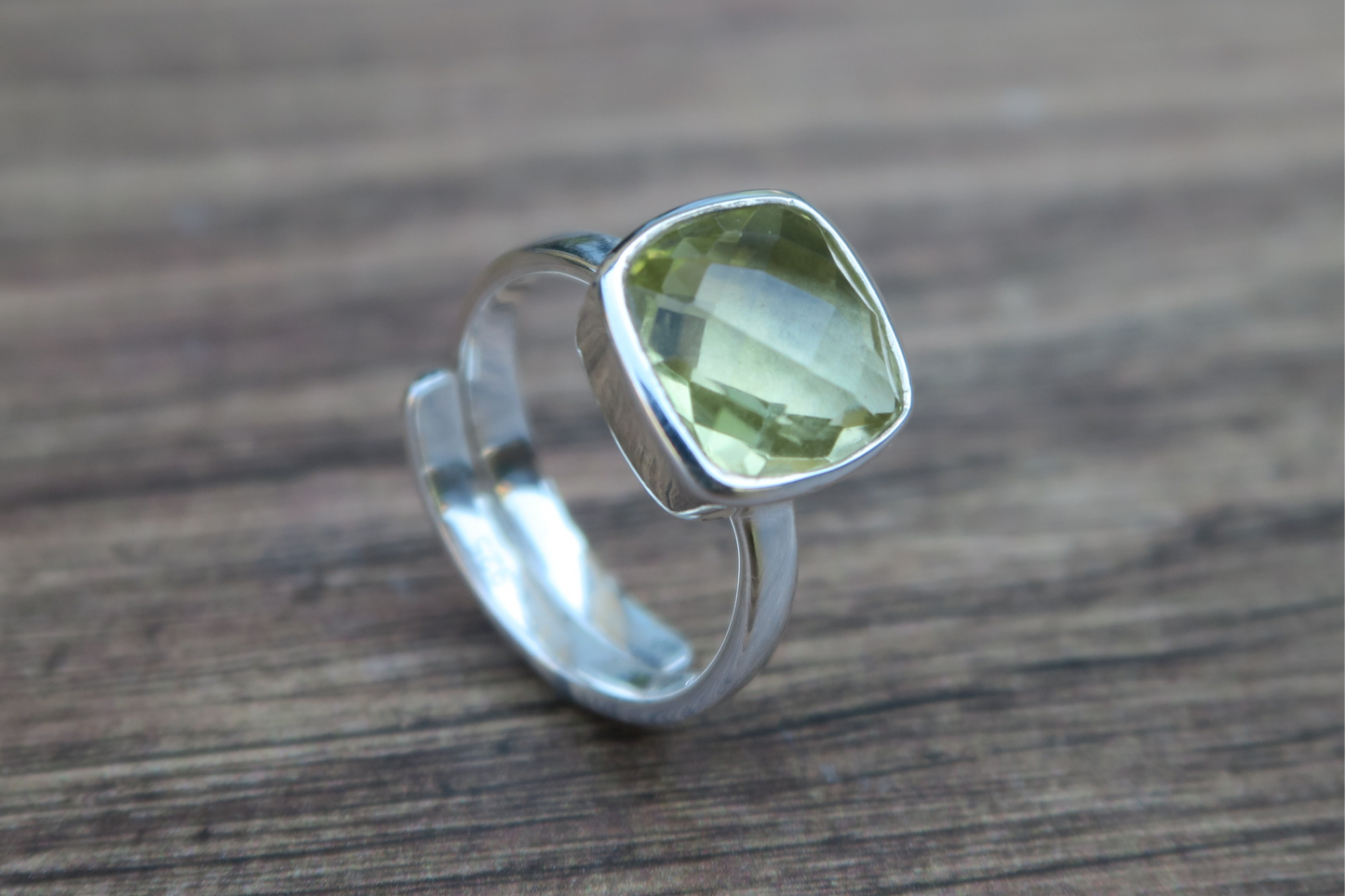 Lemon Quartz Solid Silver Ring