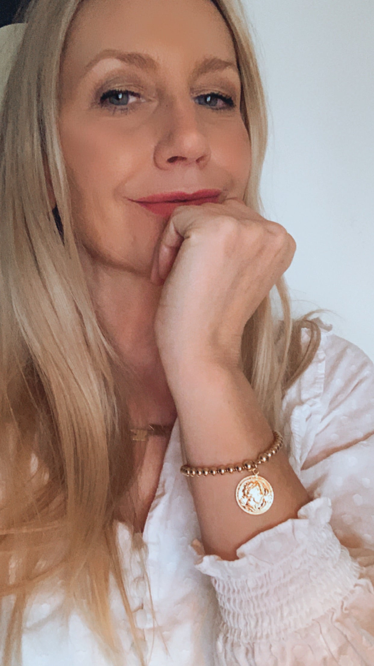 14kt Gold and Sterling Silver Roman Coin Bracelet
