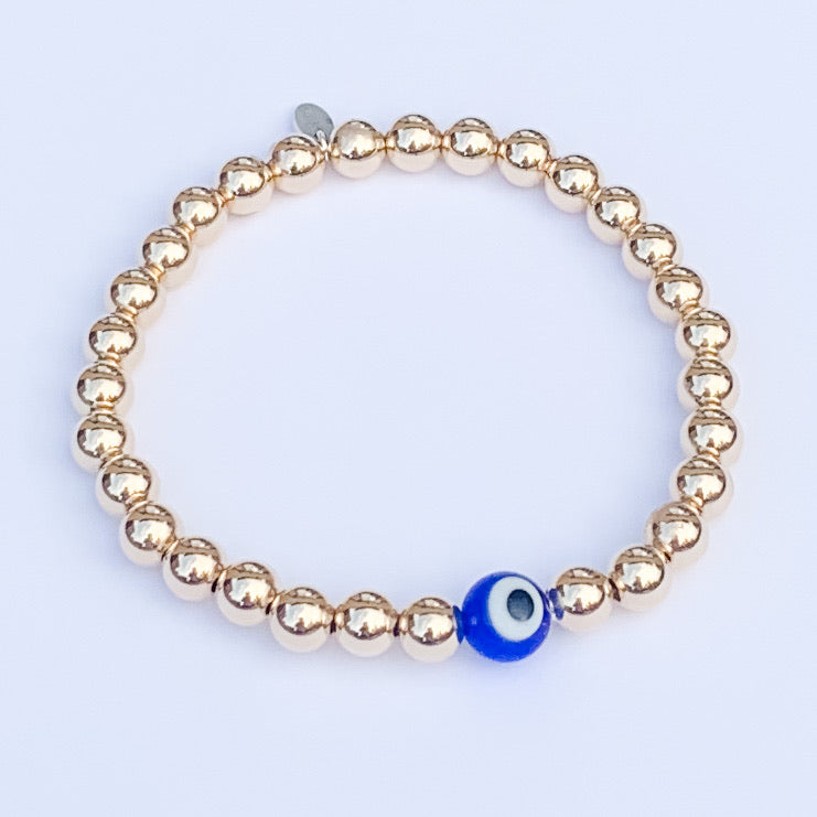 14k Gold Evil Eye Bracelet